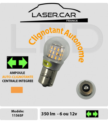 LED P21w, 6V, LED BA15s , LED 1156 AMPOULE LED AUTO-CLIGNOTANTE,  AUTONOME, SELF FLASHER, LASER CAR, LASERCAR, CENTRALE INTEGREE