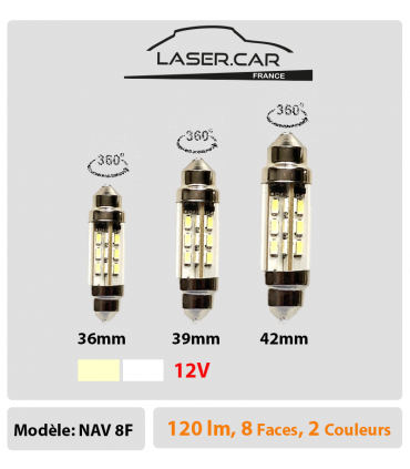 NAVETTE 12V, 3D, 8 FACES, 360°