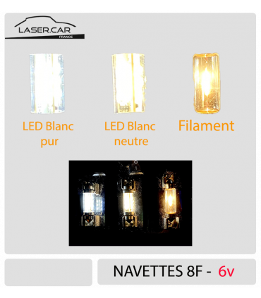 Navettes 6v - Comparatif entre Blanc Neutre et BLanc Chaud vs Tungstene