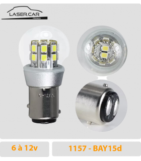 AMPOULE LED auto P21/5w , 6v a 12V, BAY15D, 1157 POSITION/STOP, LED LASER CAR, LASERCAR