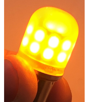 Ampoule Clignotant  LED BAU15s PY21w, Ergots décalés à 150°, Couleur orange, forte puissance