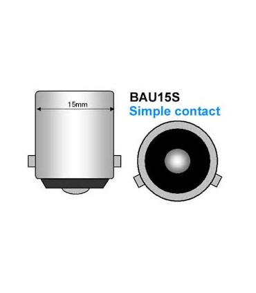 Ampoule Clignotant  LED BAU15s PY21w, Ergots décalés à 150°, Couleur orange, forte puissance