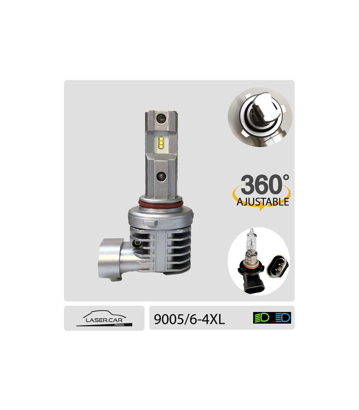 Ampoules LED 9005/HB3, LED 9006-HB4 plug & play 100W, gamme