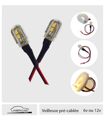 VEILLEUSES LED , 6 ou 12v - Pré-câblé