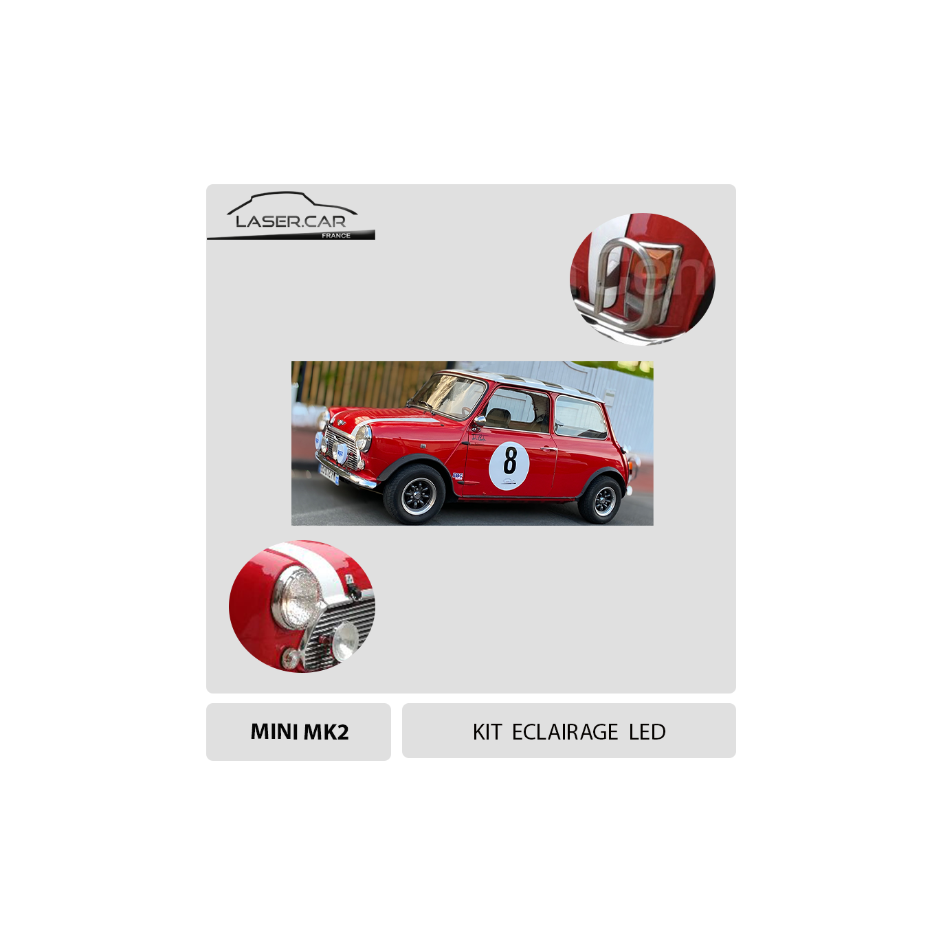 Kit LED pour AUSTIN MINI12V, équipement des phares, veilleuses, Stop
