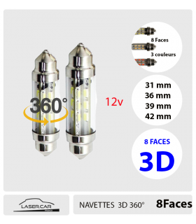 NAVETTE 12V, 3D, 8 FACES, 360°