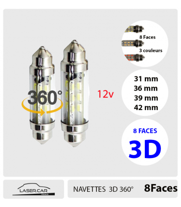 NAVETTE 12V, 3D, 8 FACES, 360°