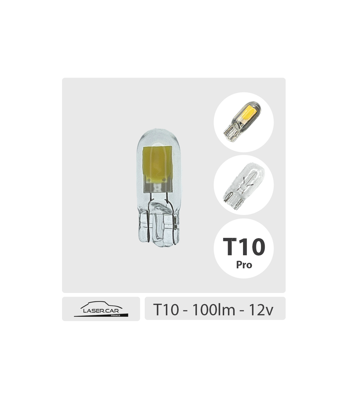 Ampoule LED T10 6000K, Intérieur, Plaque, Coffre