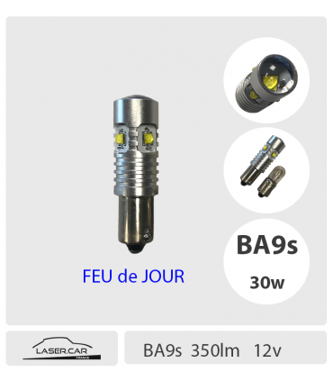 Ampoule LED BA9s,  auto /moto LASER CAR, LASERCAR,  6000 kv , 30 w - Feu de jour, veilleuses , Qualité Pro