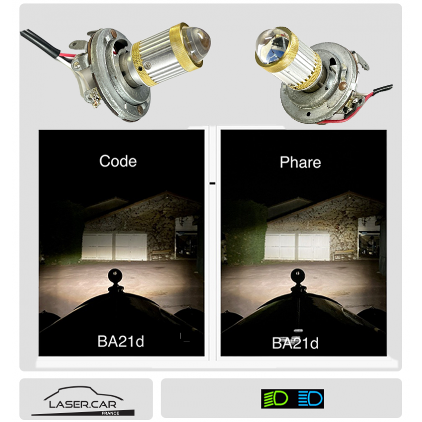 Ampoules LED 6v BA21d 6V, 3 ergots LED 6V, Lampes voiture anciennes 6V
