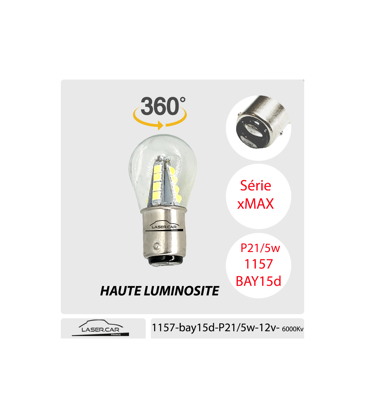 2x P21/5w LED 1157, 12v - Série xMAX