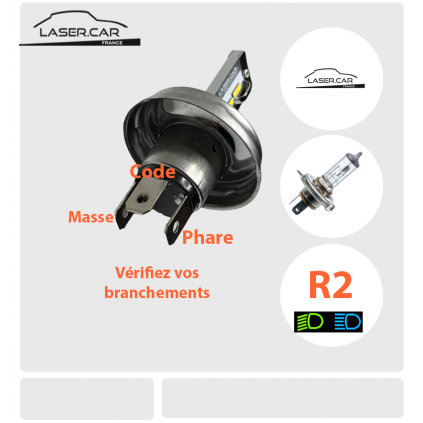 R2 LED 6v - 80W* Code Européen, Série VINTAGE  BLANC CHAUD
