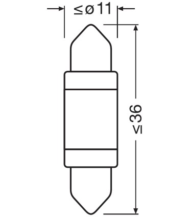 NAVETTE (C5W) 36mm COOL WHITE 6000K 12V