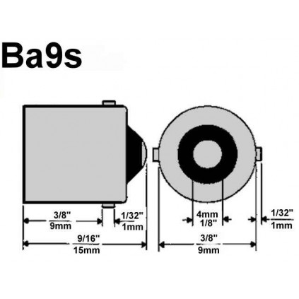 Dimensions culot Ampoule LED BA9s, Ampoule LED BA9s  auto /moto  - 6000 kv -  30 w - Feu de jour, veilleuses , Qualité Pro