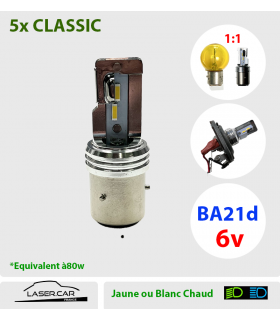 BA21d 6V JAUNE, BLANC CHAUD