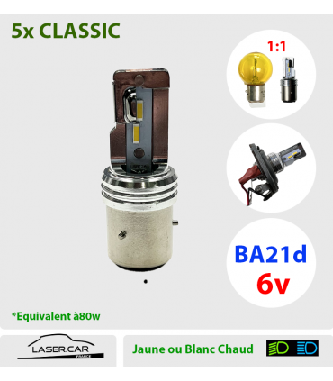 BA21d 6V JAUNE, BLANC CHAUD