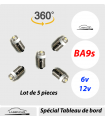5x BA9s LED T4w, 60 lm, Série BASIC - Instuments & Tableau de Bord  Lot de 5