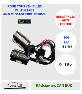 Paire de résistances 50w anti-erreurs LED H4,H7,H1,H3  Laser.Car