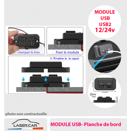 Module USB pour planche de bord LASERCAR