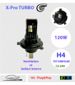 H4 LED, 150w* Série X-PRO TURBO