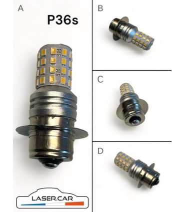 P36s LED, 12v,  Ampoule Longue portée & Fog
