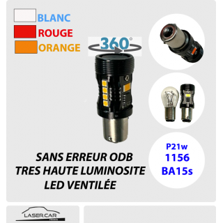 1156 LED, BA15S P21W LASER CAR SERIE X-TREM Évite le remplacement de la centrale clignotant grâce à sa forte puissance