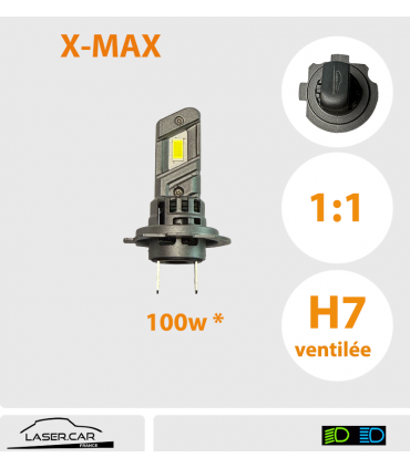 LED H7 100W SERIE X-MAX LASER.CAR  VENTILEE