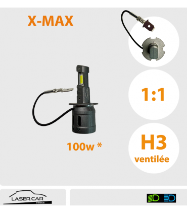 H3 LED 100W SERIE XMAX LASERCAR VENTILEE