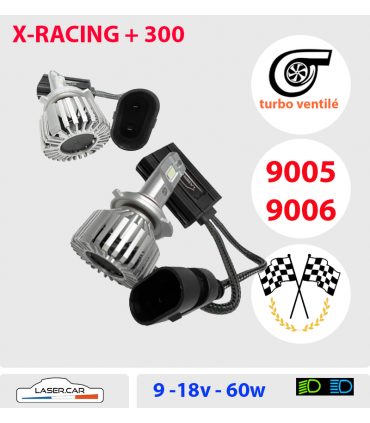 9005/9006 -HB3/4 LED, 300w* ANTI ERREUR, Série RACING+