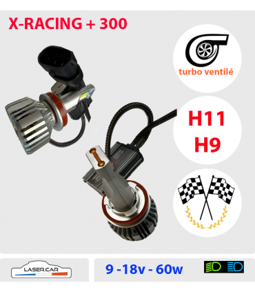 H11, H9 LED, 300w* ANTI ERREUR, Série X-RACING+