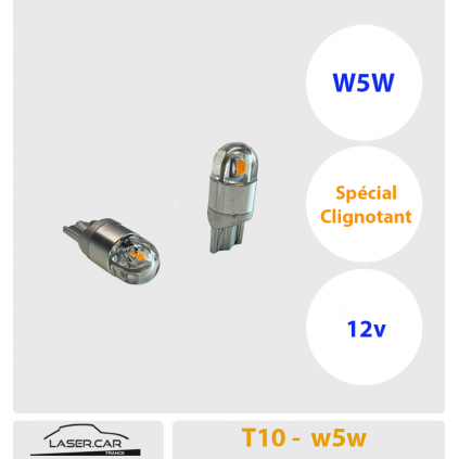 T10 WY5W LED, 80 lm - ORANGE