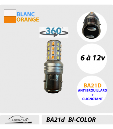 BA21d LED bi-Color - 6à12V