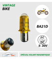 BA21d, 3 ergots LED, 6 à 30v, AC-DC BIKE