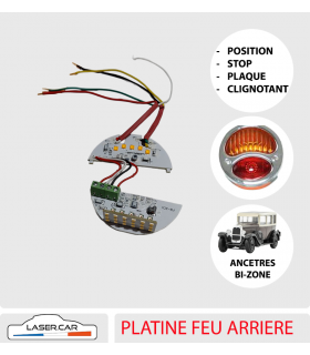 Platines FEUX arrière LED, BI-ZONE 4 fonctions  6 à12v