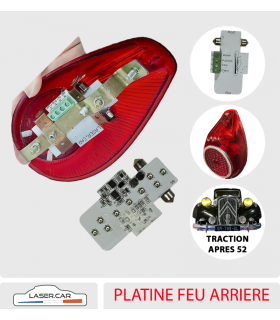 Platine de Feu arrière de TRACTION Tous modèles après 07/52- Feux goutte d'eau