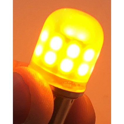 P21w 1156 LED ORANGE pour CLIGNOTANT, BA15s 6v à 12v. SLIM