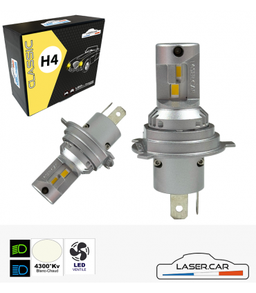 H4 LED TURBO VENTILEE BLANC CHAUD  LASERCAR