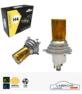 H4 LED TURBO VENTILEE JAUNE LASER CAR