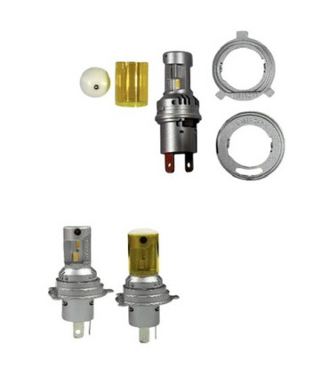 H4+R2 LED 150w*, Série TWIN CLASIC JAUNE, ventilé