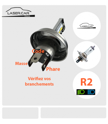 R2 LED 6v - 80W* Code Européen, Série VINTAGE jaune