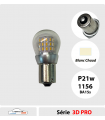 P21w, 1156, BA15S, LED  BLANC CHAUD- 6 à 12v. Série 3D PRO
