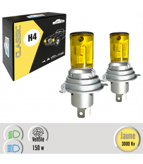 H4 LED TURBO VENTILEE JAUNE LASER CAR