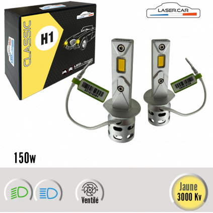 H1 150w JAUNE  3000°Kv TURBO VENTILEE LASER CAR