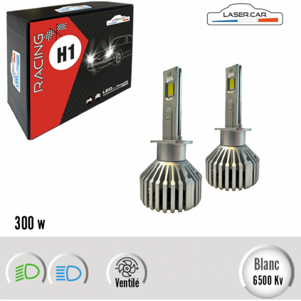 H1 LED, TRES HAUTE PUISSANCE, 300w, RACING LASER CAR