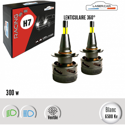 H7 RACING 300W SPECIALE PHARES LENTICULAIRES 360° CAN BUS ERROR FREE