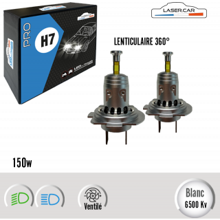 H7 RACING 150W SPECIALE PHARES LENTICULAIRES 360°.