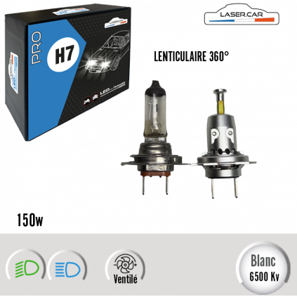 H7 LED, 360° 150w,  pour Feux Lenticulaire