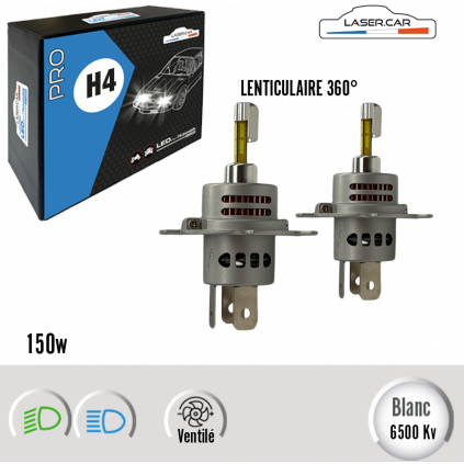 ampoules LED H4 360° pour feux étroits ou lenticulaires