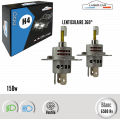H4 LED 150w*, série PRO LENTICULAIRE 360°, Plug & Play