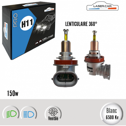 9005,HB3 LED 150w*, série PRO LENTICULAIRE 360°, Plug & Play